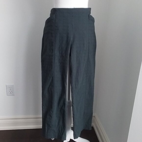Anthropologie Corey Lynn Calter Nella Back Zip Cropped Gray Pants Size14 - Picture 2 of 8